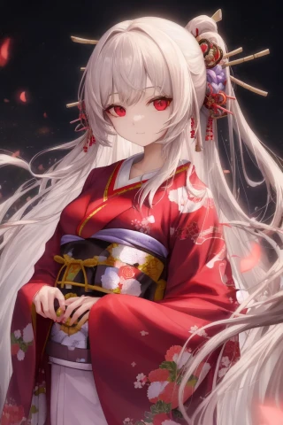 cheveux longs, femme, Chef-d'œuvre, kimono